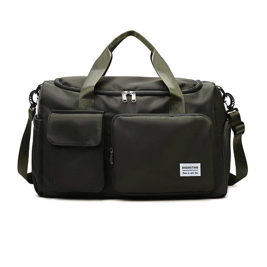 Vibe Geeks Waterproof and Lightweight Zipper Sports Gym Bag with Shoe Compartment - Army Green