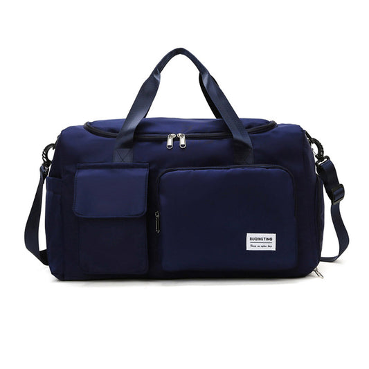Vibe Geeks Waterproof and Lightweight Zipper Sports Gym Bag with Shoe Compartment - Navy