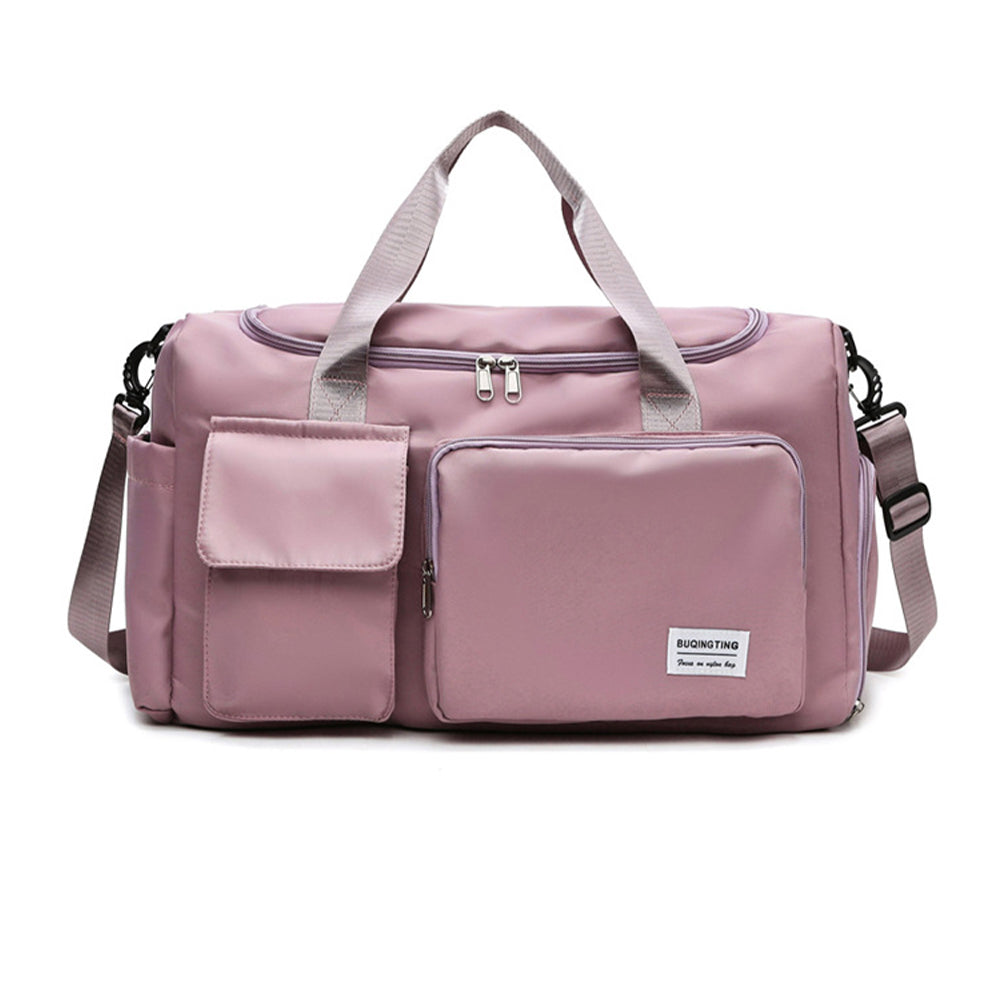 Vibe Geeks Waterproof and Lightweight Zipper Sports Gym Bag with Shoe Compartment - Purple