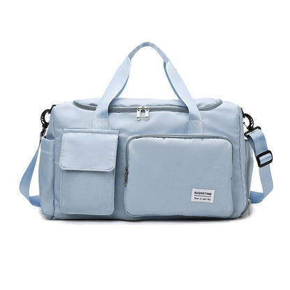 Vibe Geeks Waterproof and Lightweight Zipper Sports Gym Bag with Shoe Compartment - Sky Blue