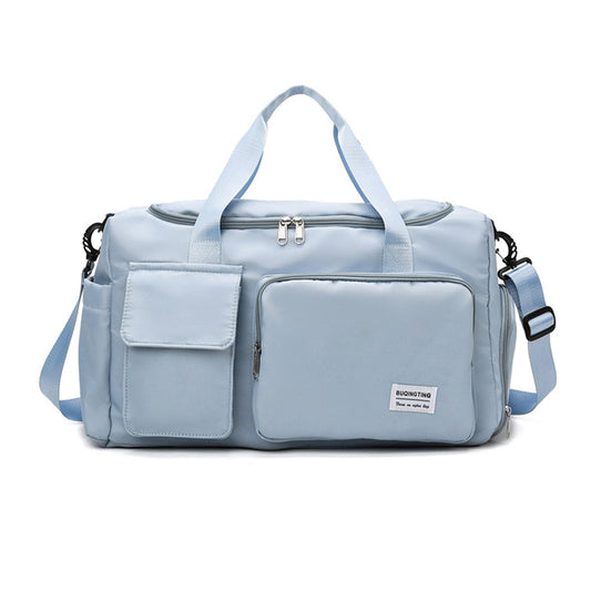 Vibe Geeks Waterproof and Lightweight Zipper Sports Gym Bag with Shoe Compartment - Sky Blue