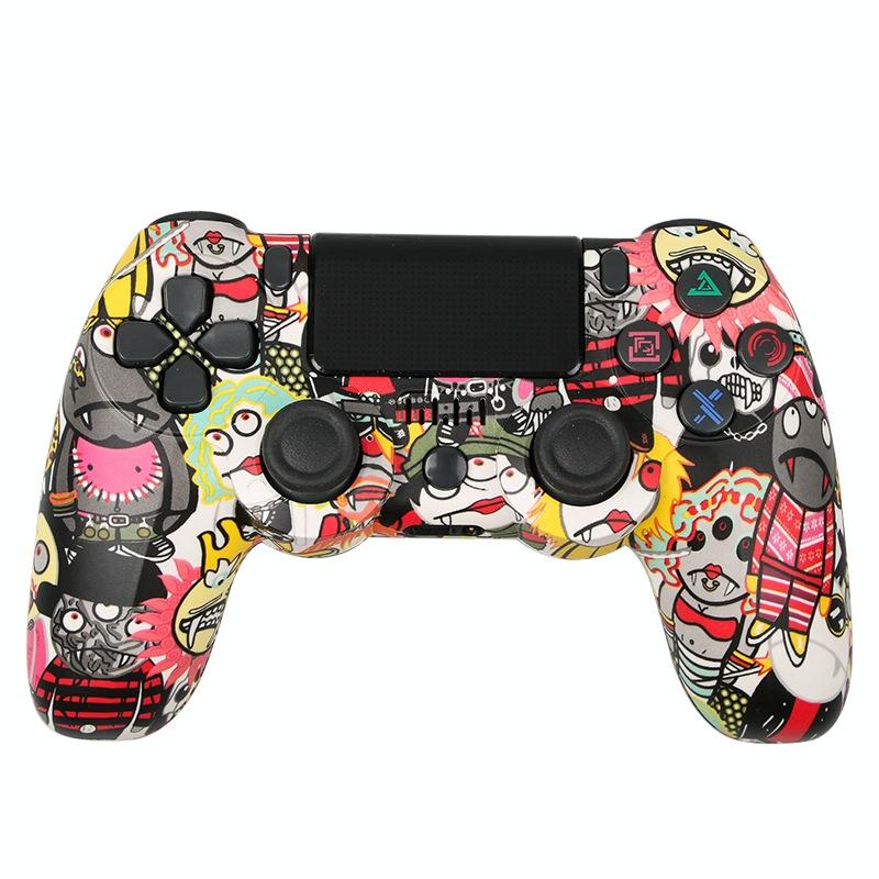 Wireless Bluetooth Game Controller for Ps4 with Dual Vibration and Light Strip - Skeleton