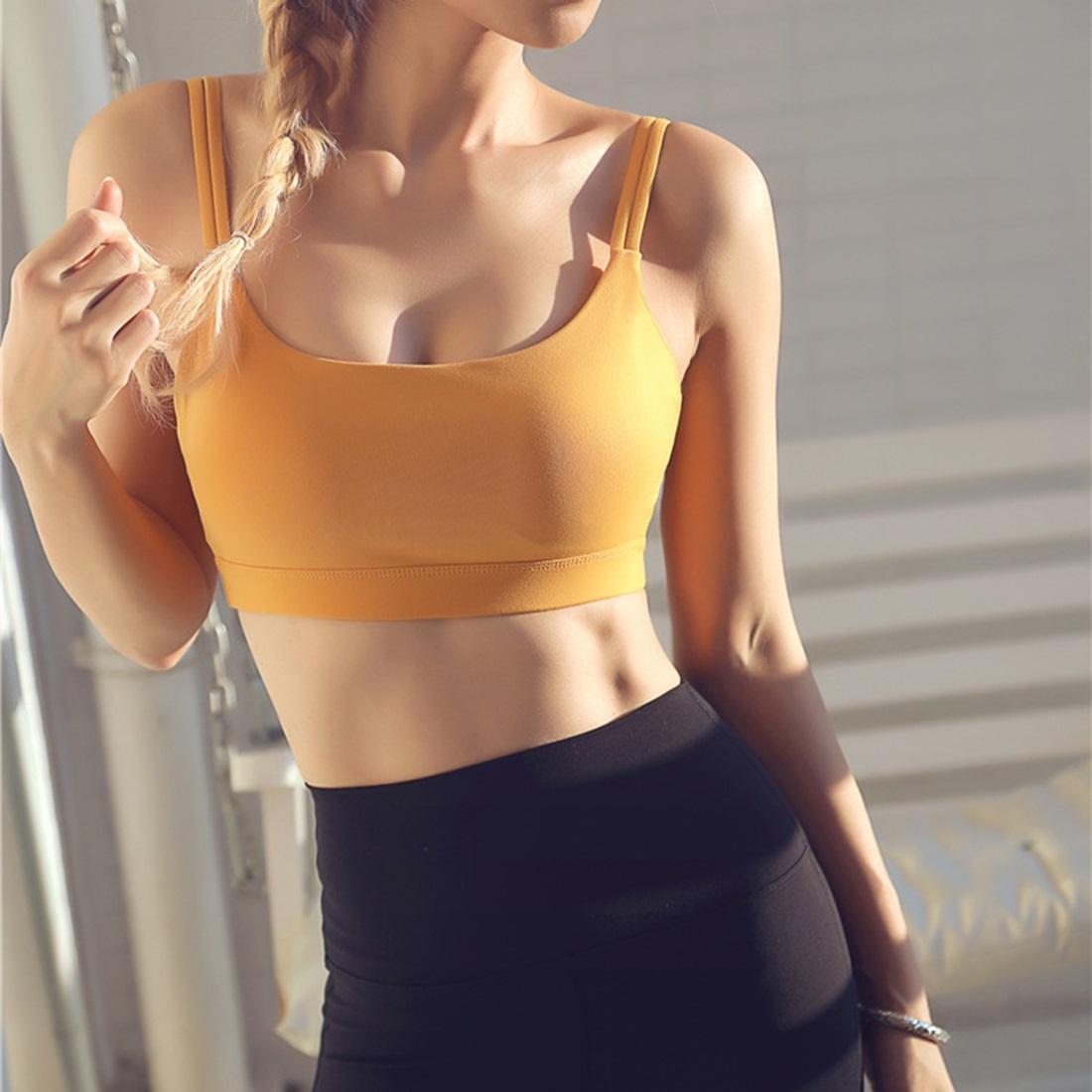 Black Double Shoulder Belt Yoga Vest Size L - Rust Red L