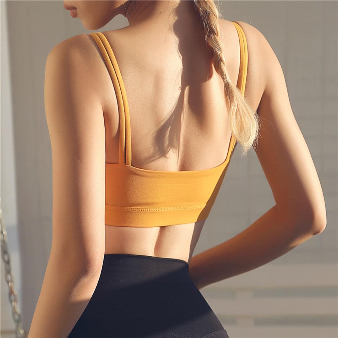 Black Double Shoulder Belt Yoga Vest Size L - Ginger L