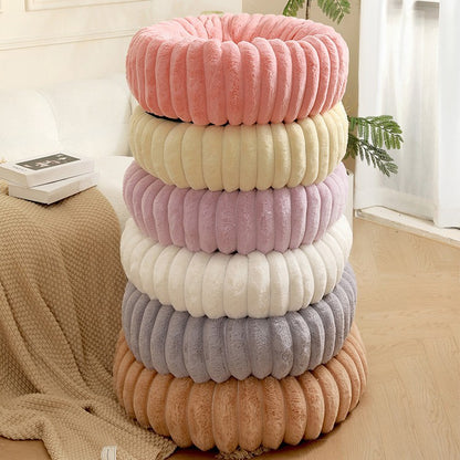 Pink Plush Pet Bed - 40cm Round Dog & Cat Mat, Cozy PP Cotton Filled, Comfortable Pet Supplies