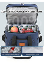 Khaki 23L Extra Large Insulated Cooler Bag with Double Layers - Perfect for Camping, Picnics, and Outdoor Adventures