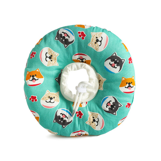 2 pcs Shiba Inu pattern Pet Recovery Collar - Comfortable Anti-Lick Cone for Cats & Dogs Size S