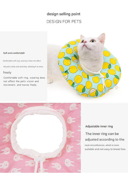 2 pcs Avocado Pet Recovery Collar - Comfortable Anti-Lick Cone for Cats & Dogs Size S