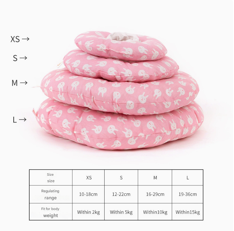 2 pcs Cloud Rabbit Pet Recovery Collar - Comfortable Anti-Lick Cone for Cats &amp; Dogs Size L