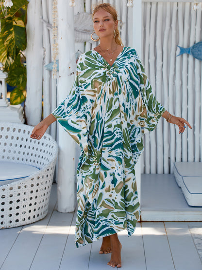 Style 10 Loose Fit Caftan Dress - Resort Style Beach Coverup for Women