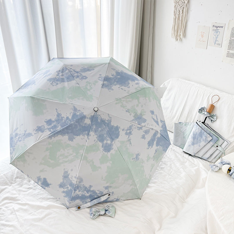 Oxygen Sense Gradient Automatic Folding Umbrella - Sun &amp; Rain Protection for Women
