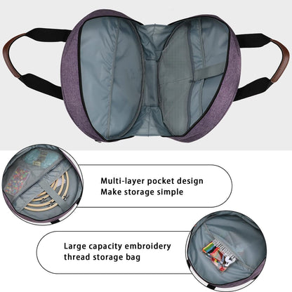 Purple Multi-Compartment Embroidery Bag - Keep Your Projects Organized