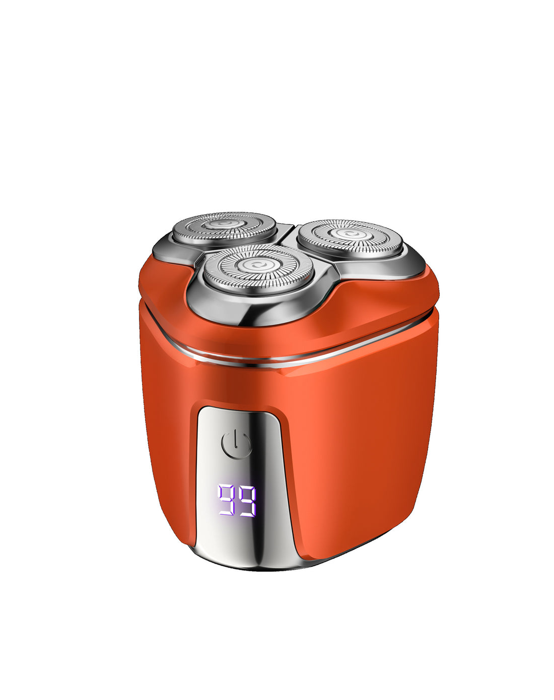 Orange Mini Electric Shaver for Men - Portable &amp; Rechargeable Razor for Travel