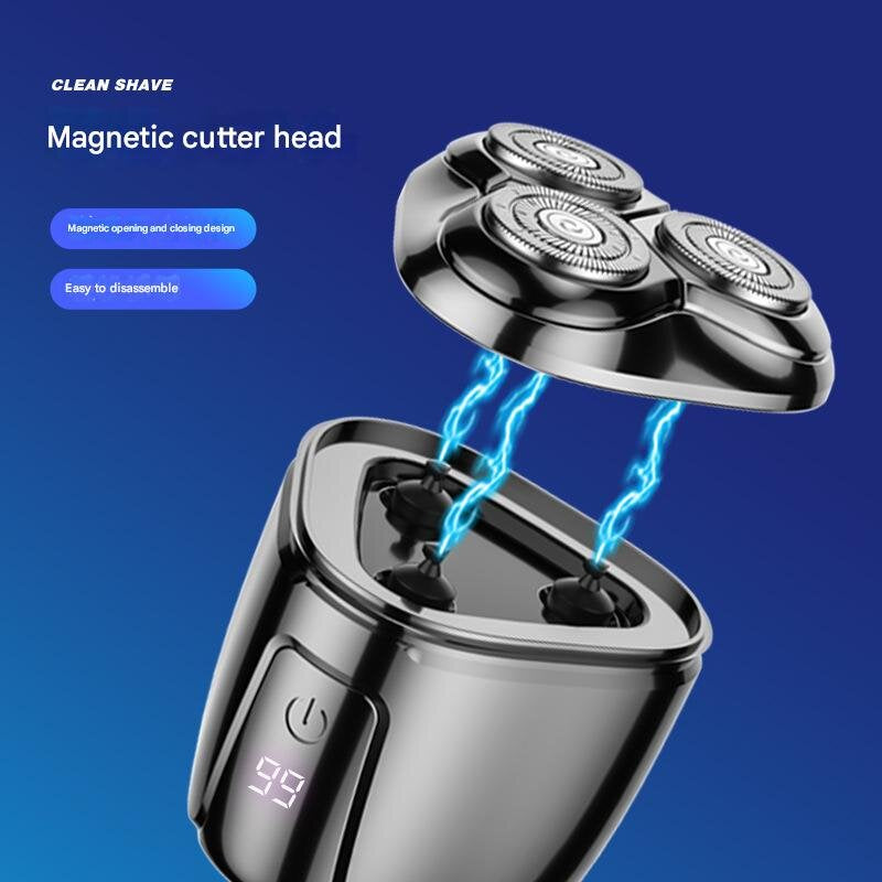 Silver Mini Electric Shaver for Men - Portable &amp; Rechargeable Razor for Travel