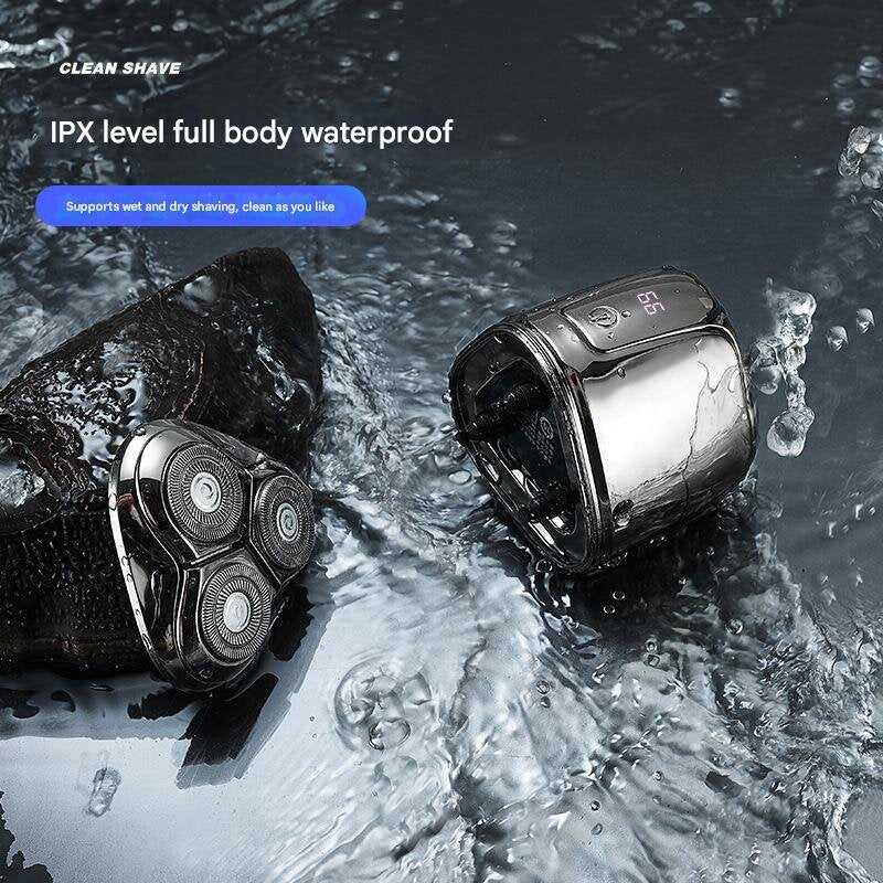 Silver Mini Electric Shaver for Men - Portable &amp; Rechargeable Razor for Travel