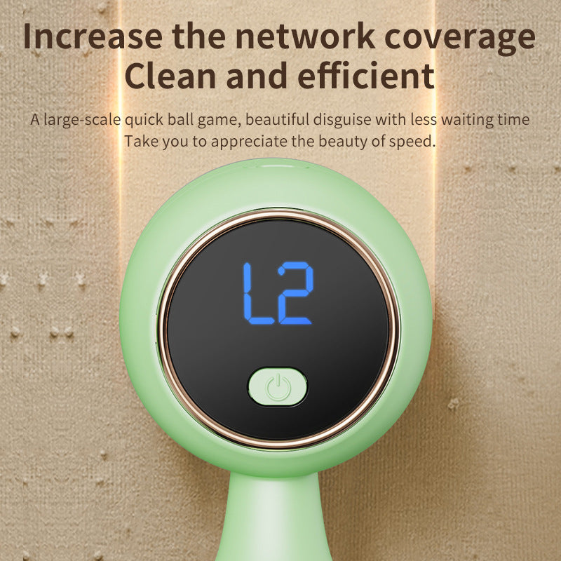 Green Electric Lint Remover - Rechargeable Fabric Shaver with LCD Display