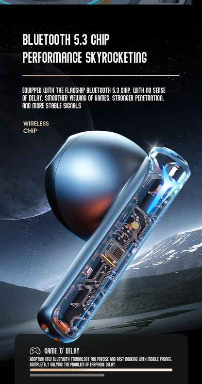 Grey Bluetooth 5.3 Wireless Earbuds - Hi-Fi Audio, Comfortable In-Ear, Fingerprint Touch