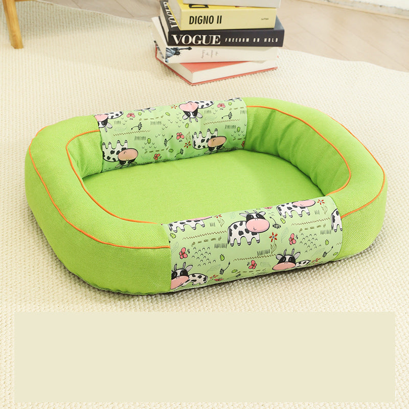 Size S Green Cozy Pet Bed for Small Dogs and Cats - Durable &amp; Chew-Resistant Nest for All Seasons