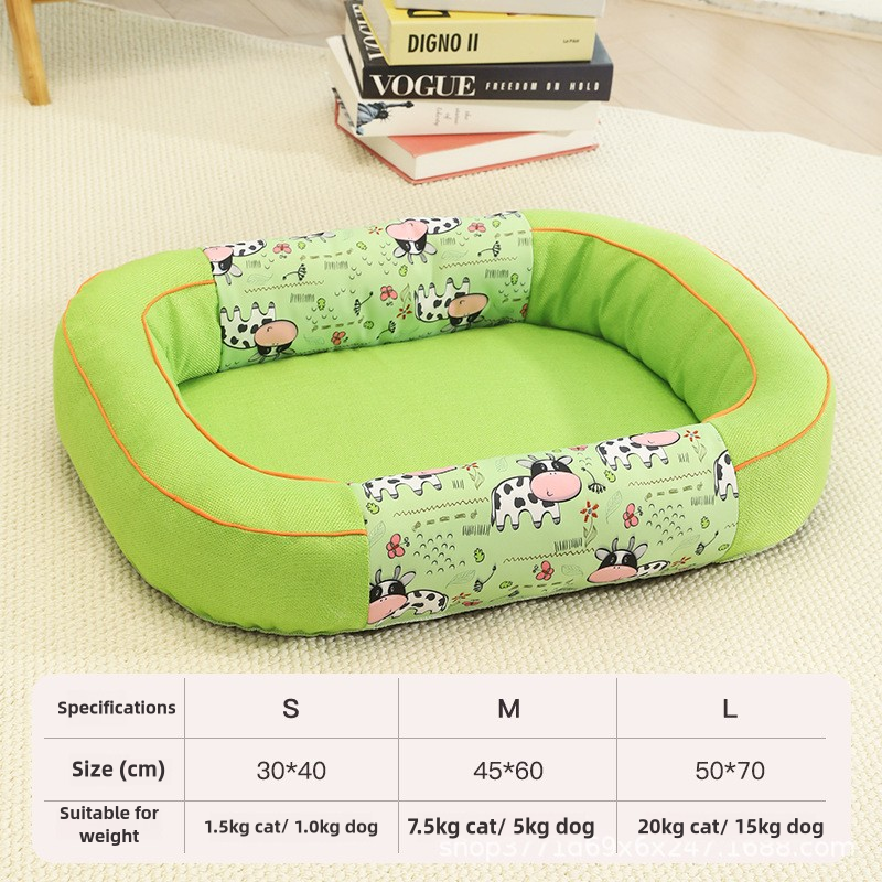 Size S Green Cozy Pet Bed for Small Dogs and Cats - Durable &amp; Chew-Resistant Nest for All Seasons