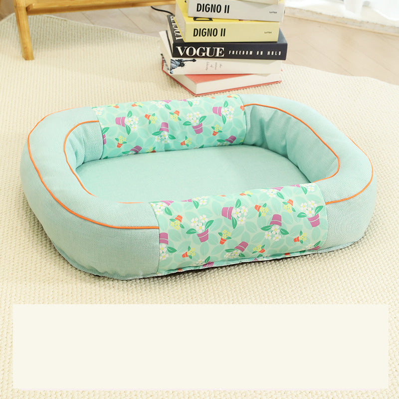 Size S Green Cozy Pet Bed for Small Dogs and Cats - Durable &amp; Chew-Resistant Nest for All Seasons