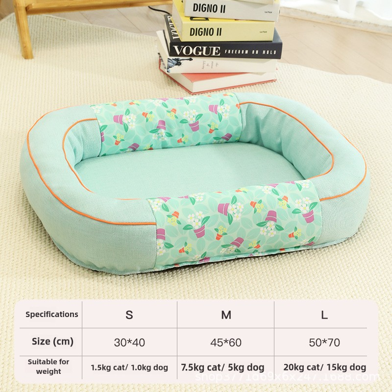 Size S Green Cozy Pet Bed for Small Dogs and Cats - Durable &amp; Chew-Resistant Nest for All Seasons