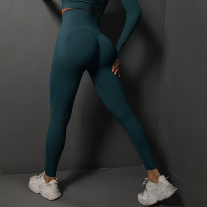 Size S Dark Green Seamless High-Waisted Yoga Pants for Women - Lift Workout Leggings for Running, Gym, and Fitness