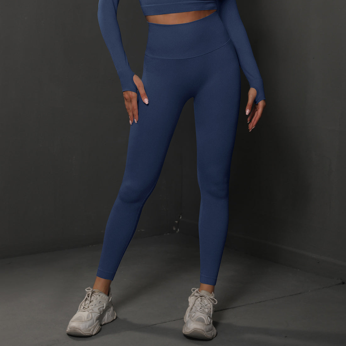 Size S Navy Blue Seamless High-Waisted Yoga Pants for Women - Lift Workout Leggings for Running, Gym, and Fitness