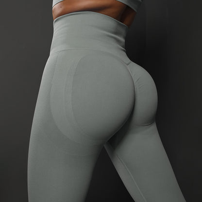Size S Light Grey Seamless High-Waisted Yoga Pants for Women - Lift Workout Leggings for Running, Gym, and Fitness