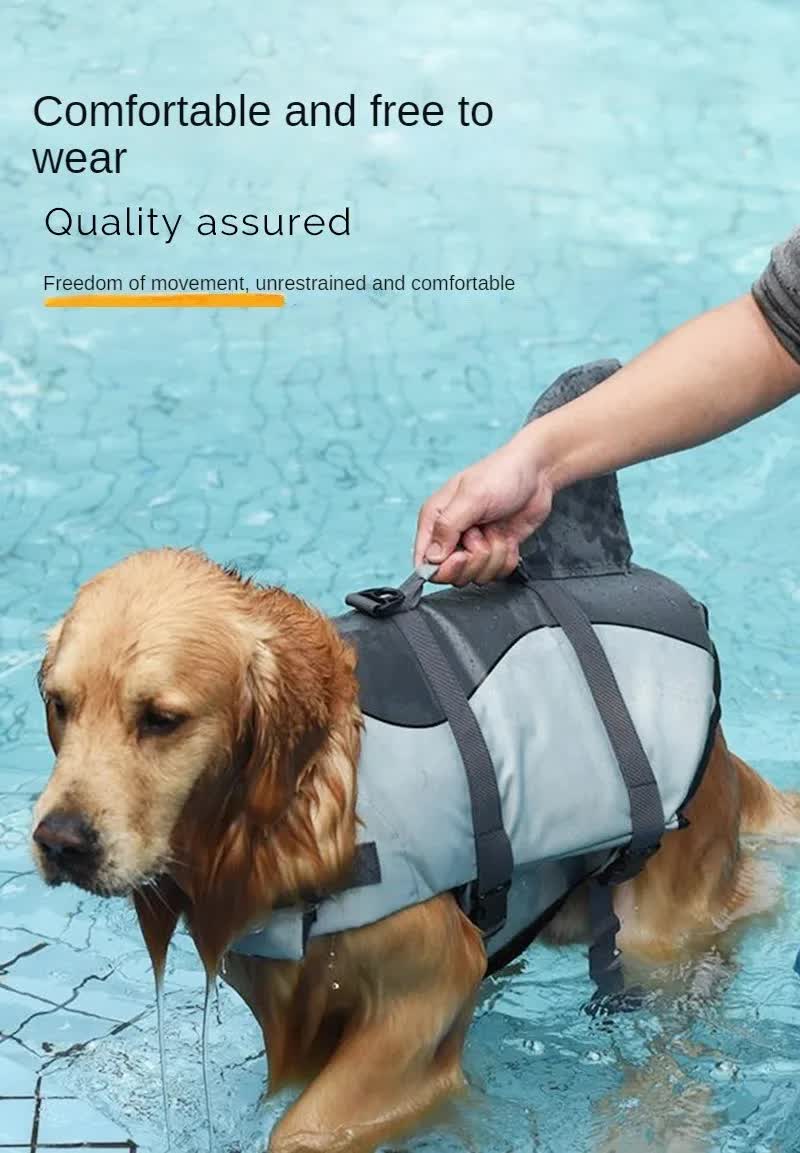 Size S Blue Camouflage Pattern Pet Life Jacket for Dogs - Summer Swimming Safety Vest with Shark Fin for Small to Large Breeds