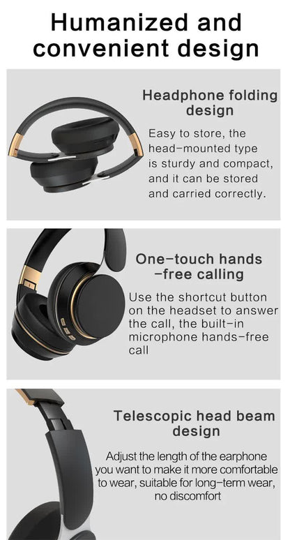 Dark Green Wireless Bluetooth Headphones with Noise Reduction - Heavy Bass, Long Battery Life, TF Card Support
