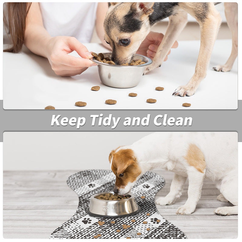 Yellow And White Pet Feeding Mat 35x50cm - Anti-Slip, Durable Diatom Mud Mat for Dogs and Cats, Easy to Clean