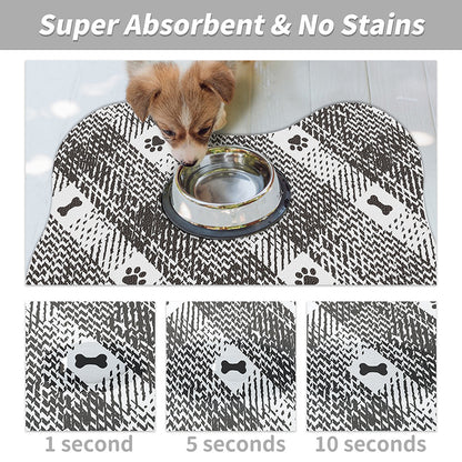 Green And White Pet Feeding Mat 45x60cm - Anti-Slip, Durable Diatom Mud Mat for Dogs and Cats, Easy to Clean
