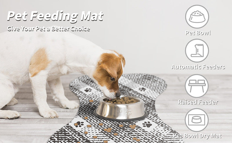 Yellow And White Pet Feeding Mat 50x70cm - Anti-Slip, Durable Diatom Mud Mat for Dogs and Cats, Easy to Clean
