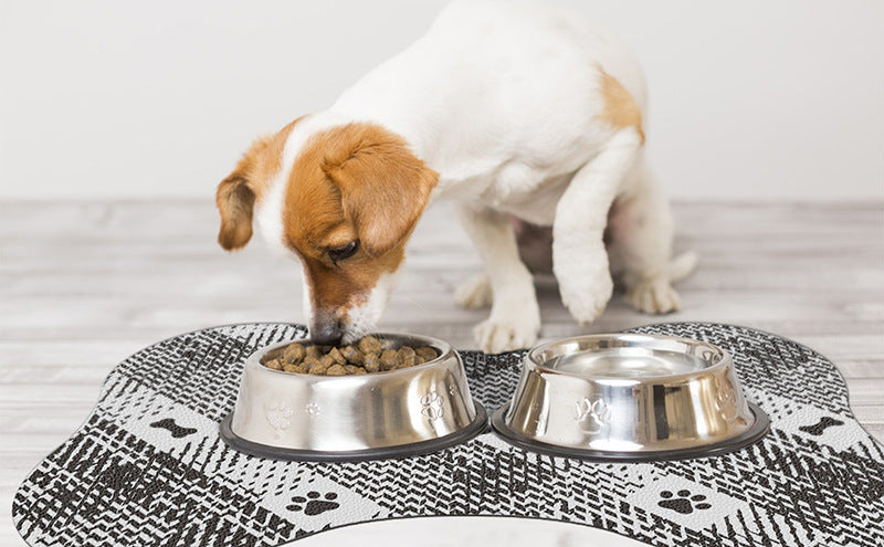 Yellow And White Pet Feeding Mat 50x70cm - Anti-Slip, Durable Diatom Mud Mat for Dogs and Cats, Easy to Clean