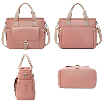 Green Spacious Insulated Lunch Bag - Wide Open Design, Removable Strap, Side Water Bottle Pockets - Perfect for Work, Picnic & Travel