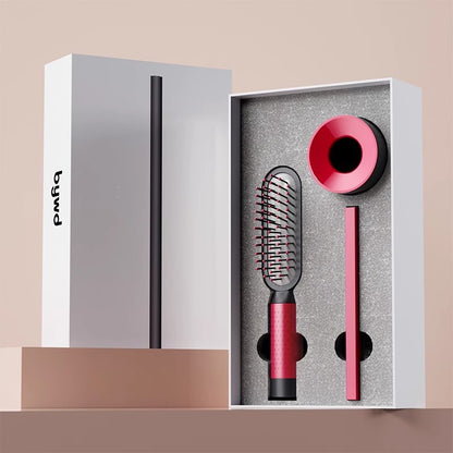 Red 3-piece Set Women's Air Cushion Comb for Long Hair Anti-Static Detangling Massage Scalp Comb Portable Fluffy Styling Brush
