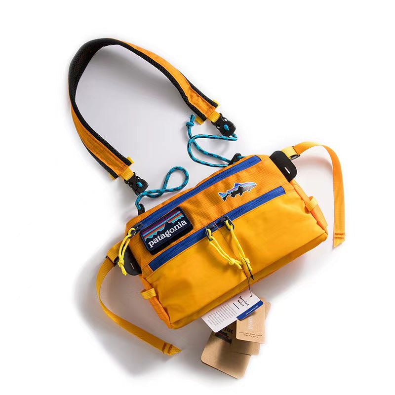 Yellow Unisex Sports Sling Bag - Casual Fishing Crossbody Bag with Workwear Style for Phone Storage