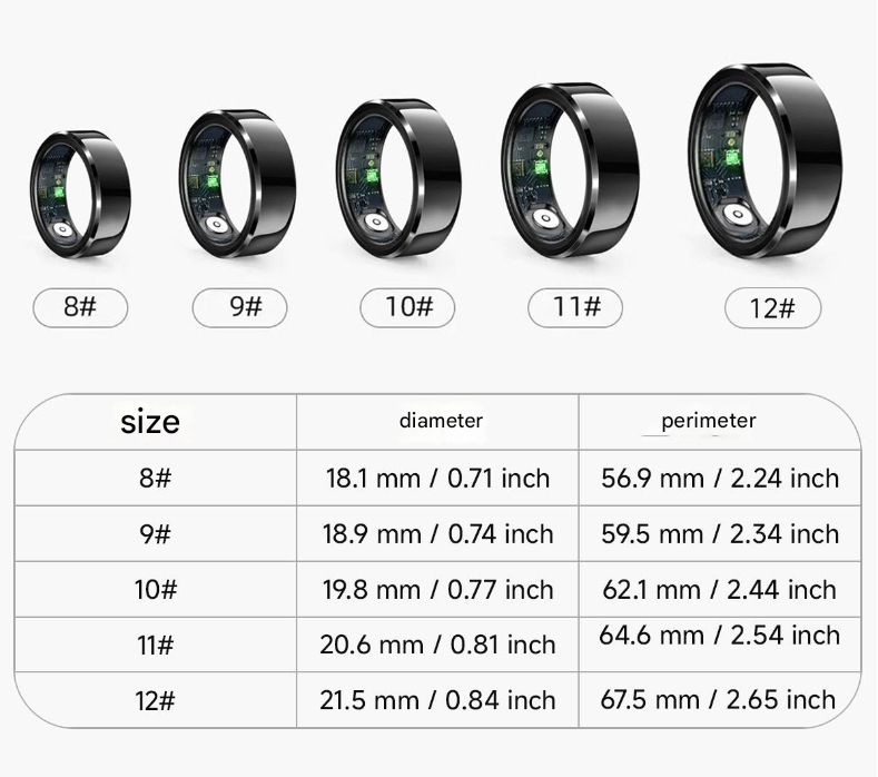 Rose Gold Round 0.74inch Smart Ring with Heart Rate and Sleep Tracking - IP68 Waterproof Fitness Tracker with Step Counter