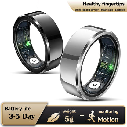 Rose Gold Round 0.81inch Smart Ring with Heart Rate and Sleep Tracking - IP68 Waterproof Fitness Tracker with Step Counter