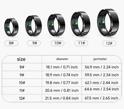 Rose Gold Round 0.71inch Smart Ring with Heart Rate and Sleep Tracking - IP68 Waterproof Fitness Tracker with Step Counter