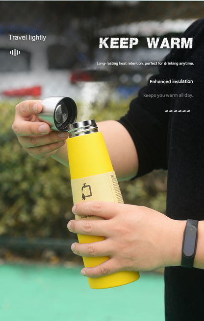 Black Premium 304 Stainless Steel Vacuum Insulated Water Bottle - 532ml Large Capacity Sports Flask with 12-24 Hour Thermal Retention, Leak-Proof Portable Travel Mug for Gym, Office, Car and Outdoor Activities