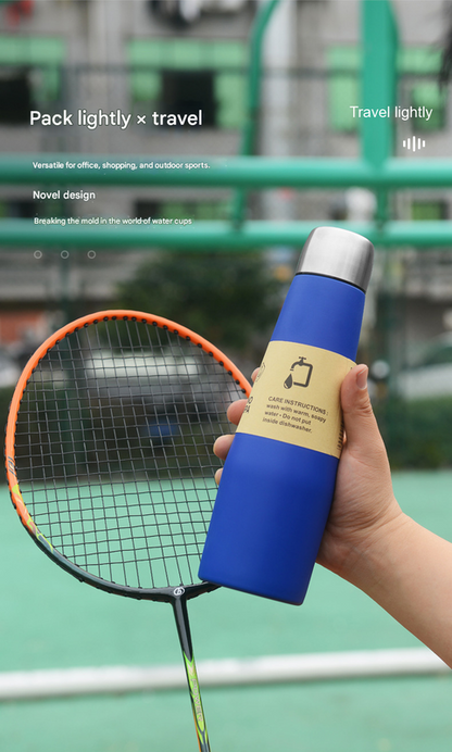 Yellow Premium 304 Stainless Steel Vacuum Insulated Water Bottle - 532ml Large Capacity Sports Flask with 12-24 Hour Thermal Retention, Leak-Proof Portable Travel Mug for Gym, Office, Car and Outdoor Activities