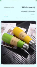 Green Premium 304 Stainless Steel Vacuum Insulated Water Bottle - 532ml Large Capacity Sports Flask with 12-24 Hour Thermal Retention, Leak-Proof Portable Travel Mug for Gym, Office, Car and Outdoor Activities