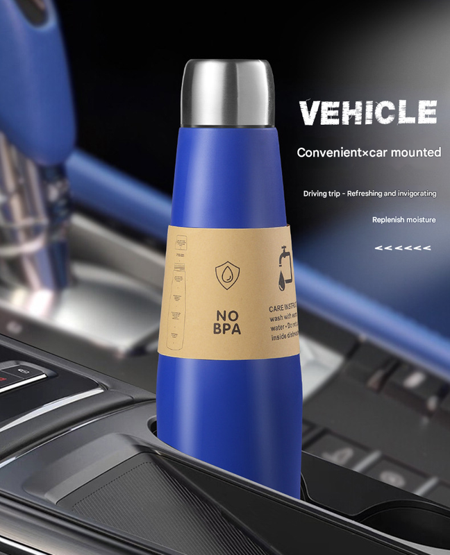 2-piece Green and Yellow Premium 304 Stainless Steel Vacuum Insulated Water Bottle - 532ml Large Capacity Sports Flask with 12-24 Hour Thermal Retention, Leak-Proof Portable Travel Mug for Gym, Office, Car and Outdoor Activities