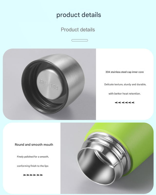 2-piece Green and Yellow Premium 304 Stainless Steel Vacuum Insulated Water Bottle - 532ml Large Capacity Sports Flask with 12-24 Hour Thermal Retention, Leak-Proof Portable Travel Mug for Gym, Office, Car and Outdoor Activities