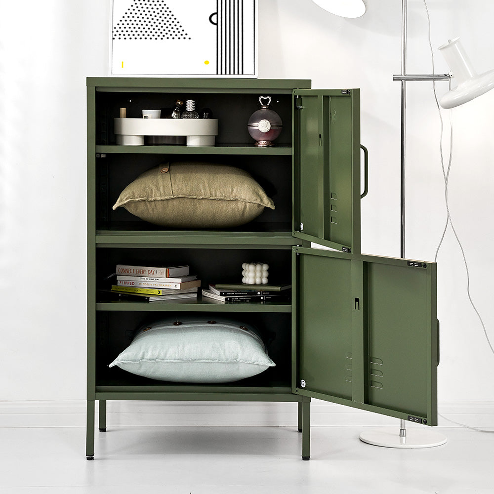 ArtissIn Double Storage Cabinet Shelf Organizer Bedroom Green