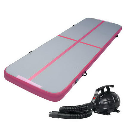 Everfit GoFun 3X1M Inflatable Air Track Mat with Pump Tumbling Gymnastics Pink