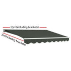 Instahut Folding Arm Awning Motorised Retractable Outdoor Sunshade2.5X2M