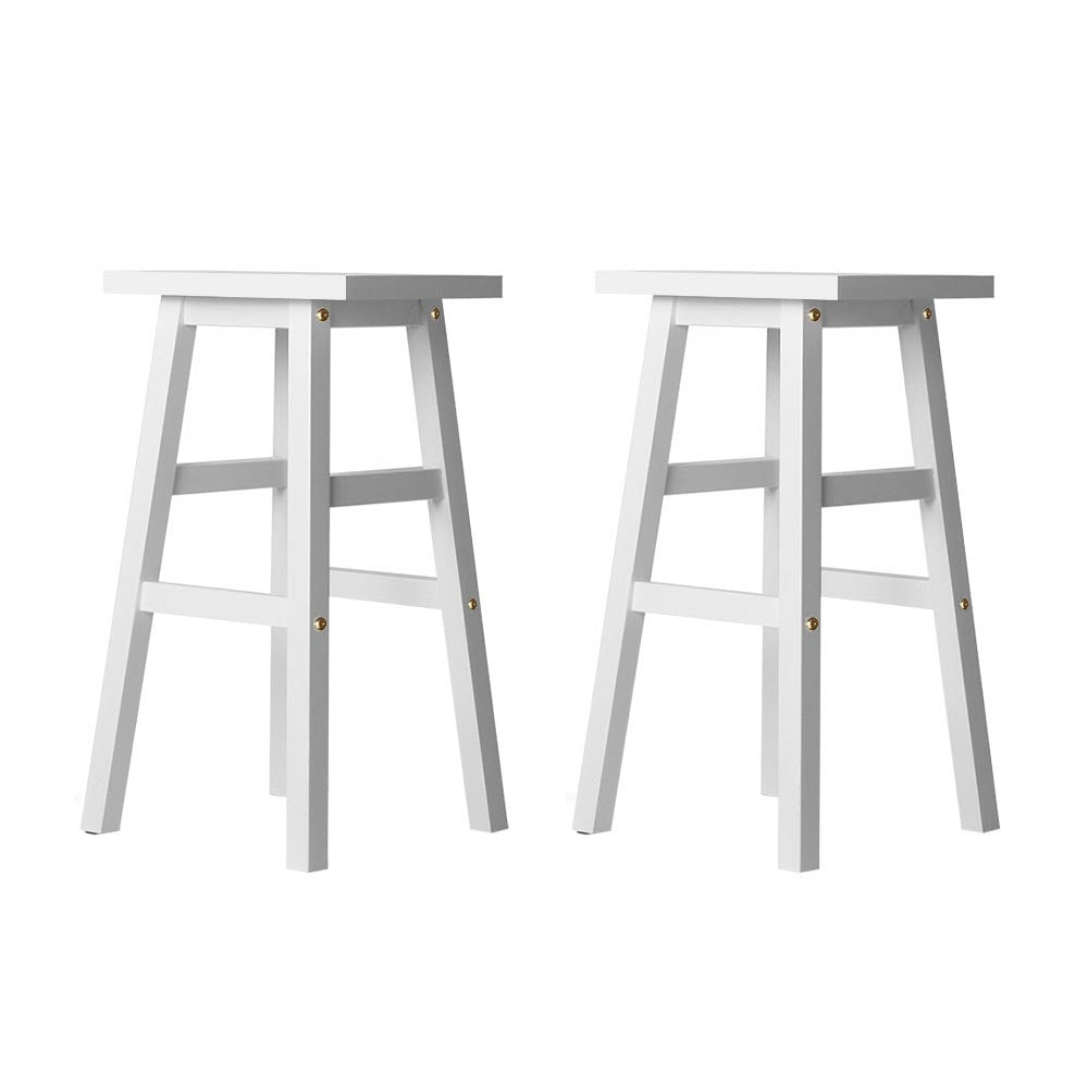 Artiss Set of 2 Beech Wood Bar Stools - White