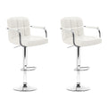 Artiss Set of 2 Bar Stools Gas lift Swivel - Steel and White